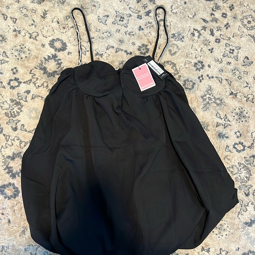 Black Diamanté detail puff ball dress